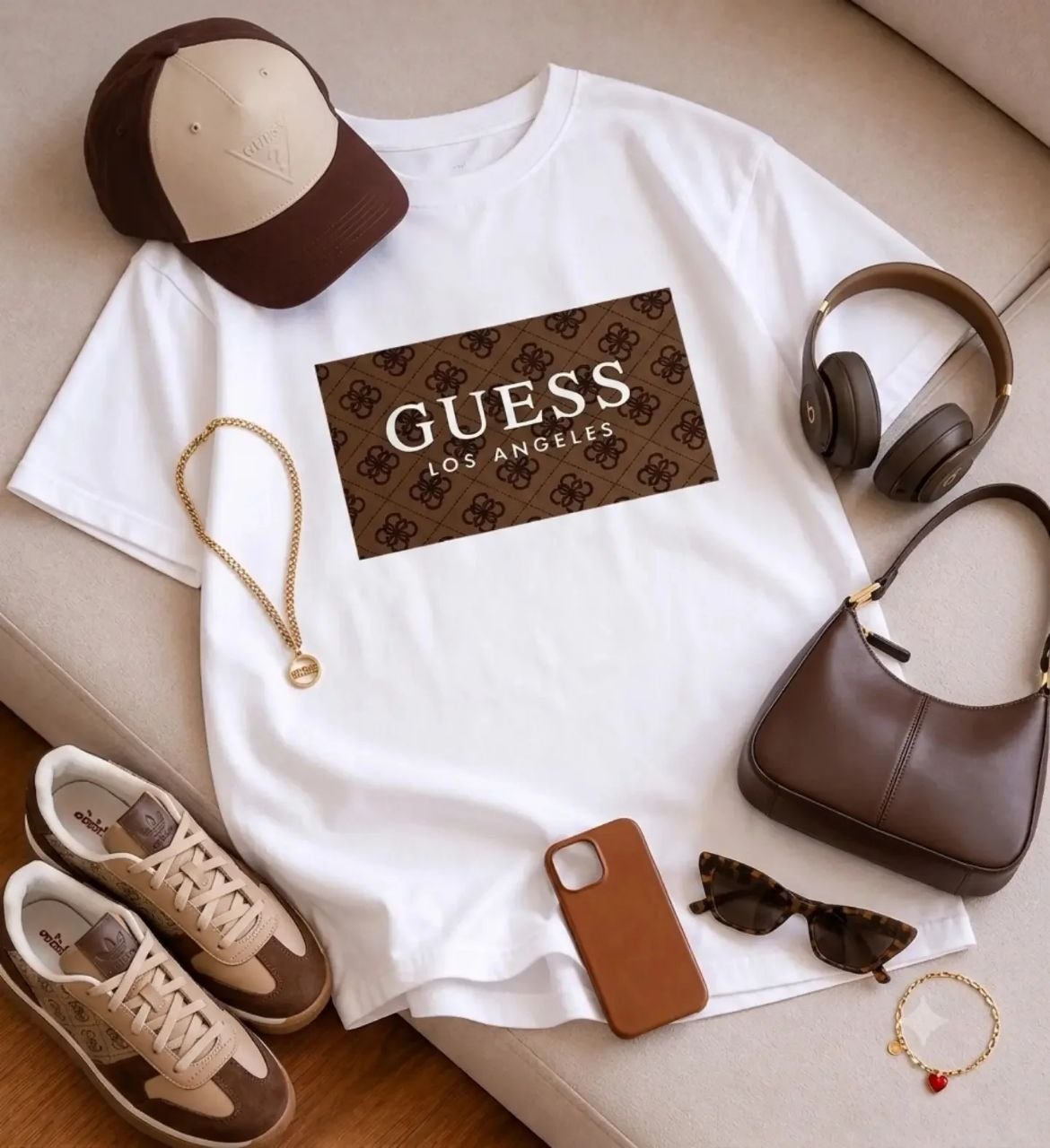 تیشرت باکسی طرح guess