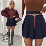 دامن پلیسه + کمربند SLIM
