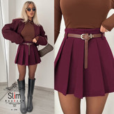 دامن پلیسه + کمربند SLIM