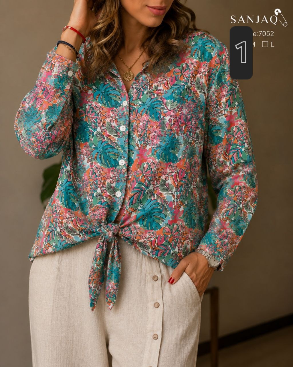 شومیز تک جلو گره ای