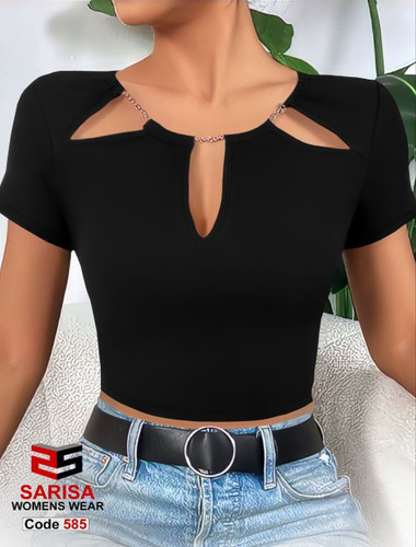 نیم تنه کراپ یقه زنجیری