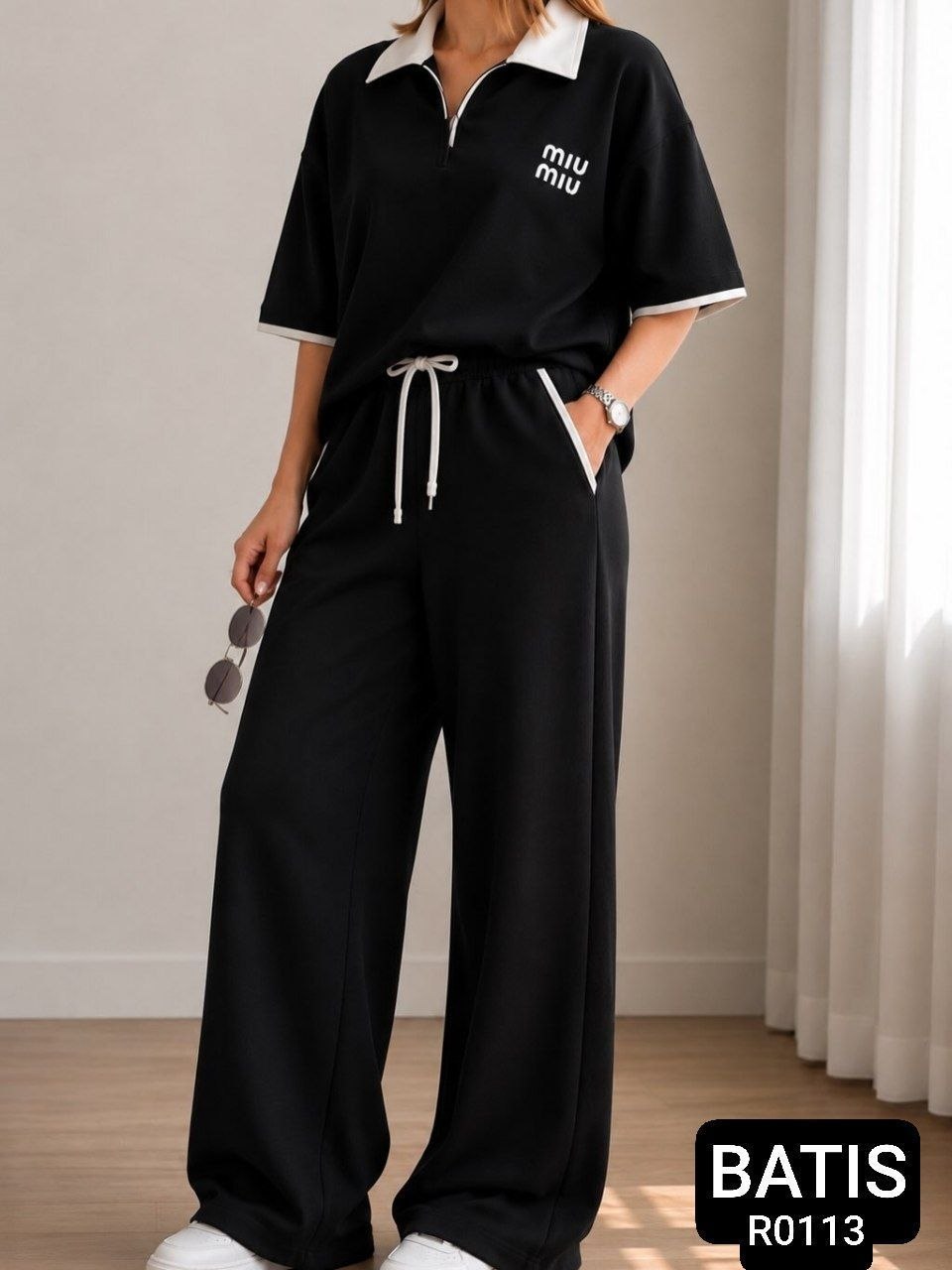 ست پلوشرت شلوار miu miu