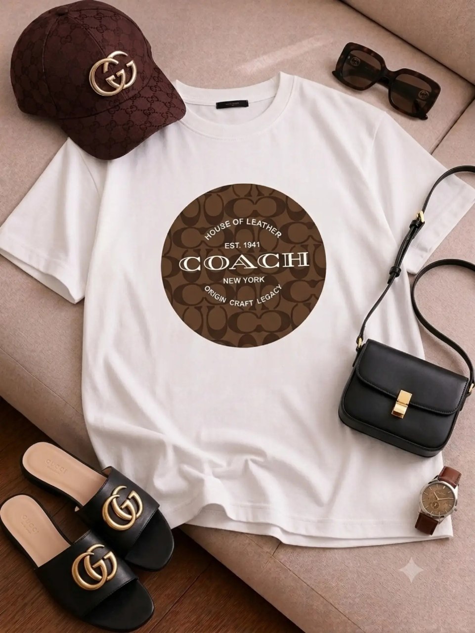 تیشرت باکسی طرح coach