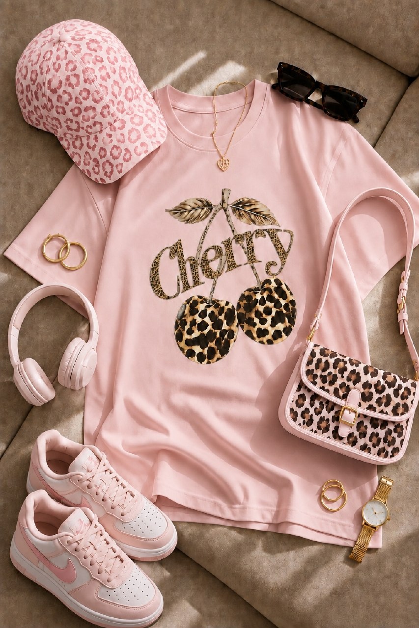 تیشرت باکسی طرح cherry