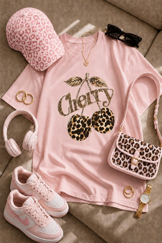 تیشرت باکسی طرح cherry