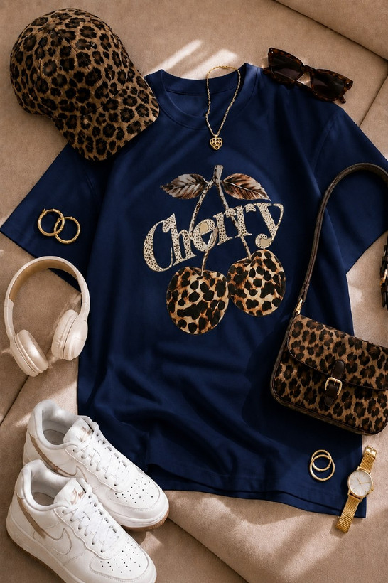 تیشرت باکسی طرح cherry