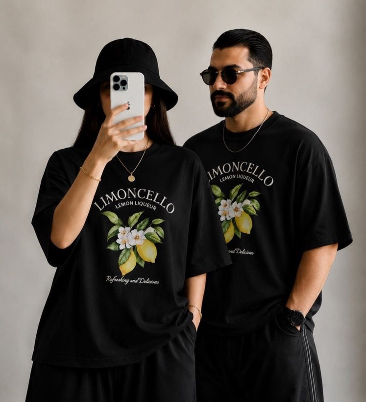 تیشرت باکسی طرح LIMONCELLO