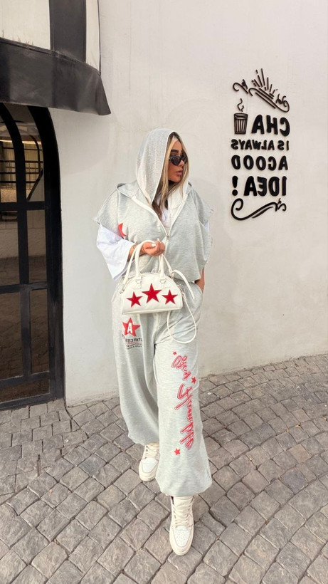 ست ۳ تیکه وست تیشرت شلوار پاییزه TETIS