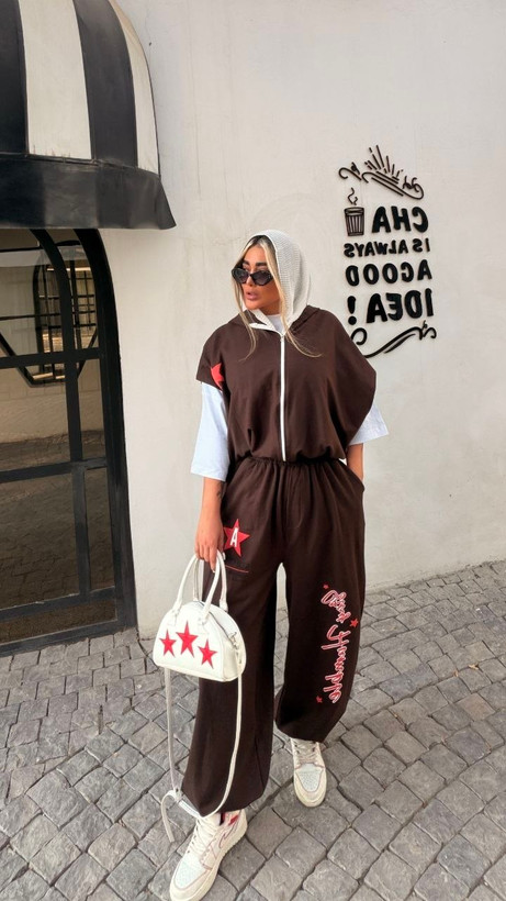 ست ۳ تیکه وست تیشرت شلوار پاییزه TETIS