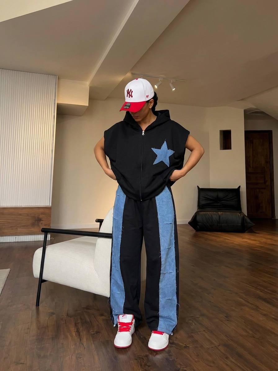 ست ترکیبی وست شلوار فول بگ