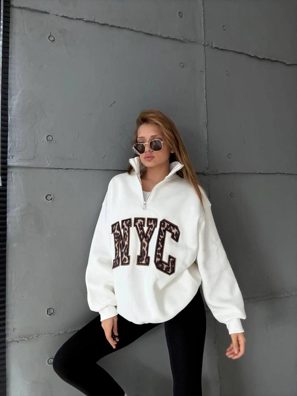 دورس نیم زیپ NYC پلنگی