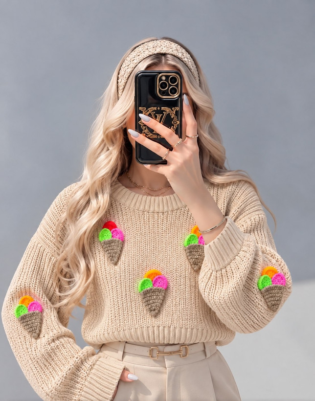 کراپ بافت وارداتی طرح بستنی