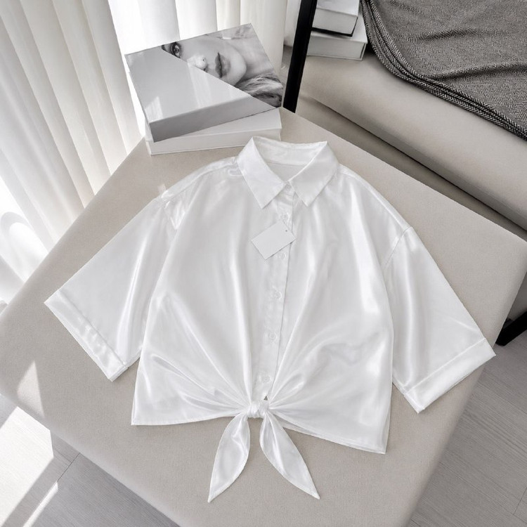شومیز ساتن پاپییونی
